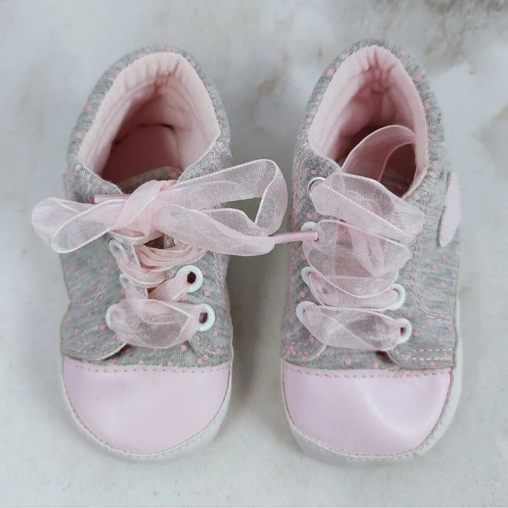 LUOGENLI Slip On Soft Soled Baby Infant Shoes, Sz 3.5